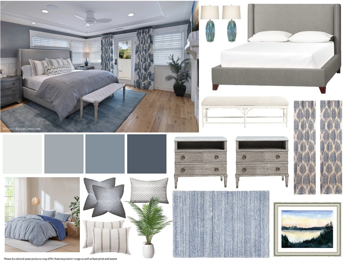 E-Design bedroom board by Mia Bella Designs