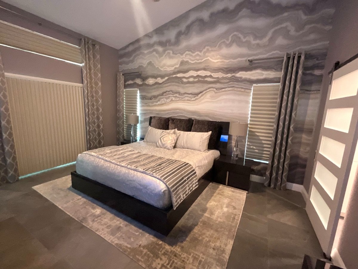 Geode Inspired Bedroom bedroom designed by Mia Bella Designs, Tampa, Florida