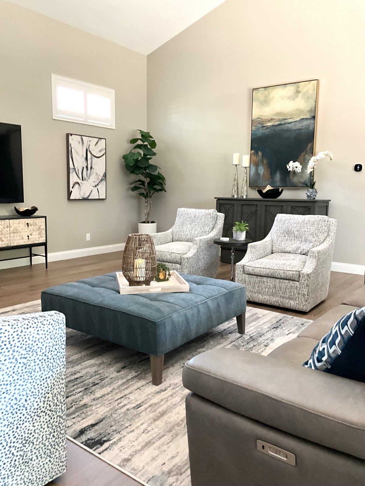 Westchase Retreat Addition seating area designed by Mia Bella Designs, Tampa, Florida, view 5