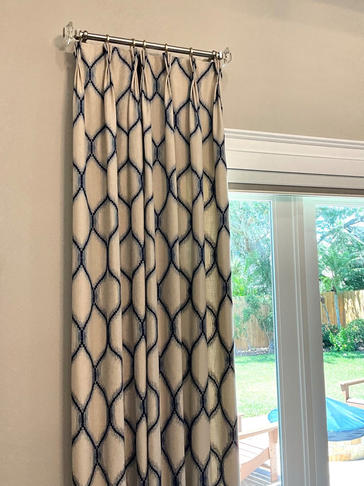 Westchase Retreat Addition custom drapery designed by Mia Bella Designs, Tampa, Florida, view 16